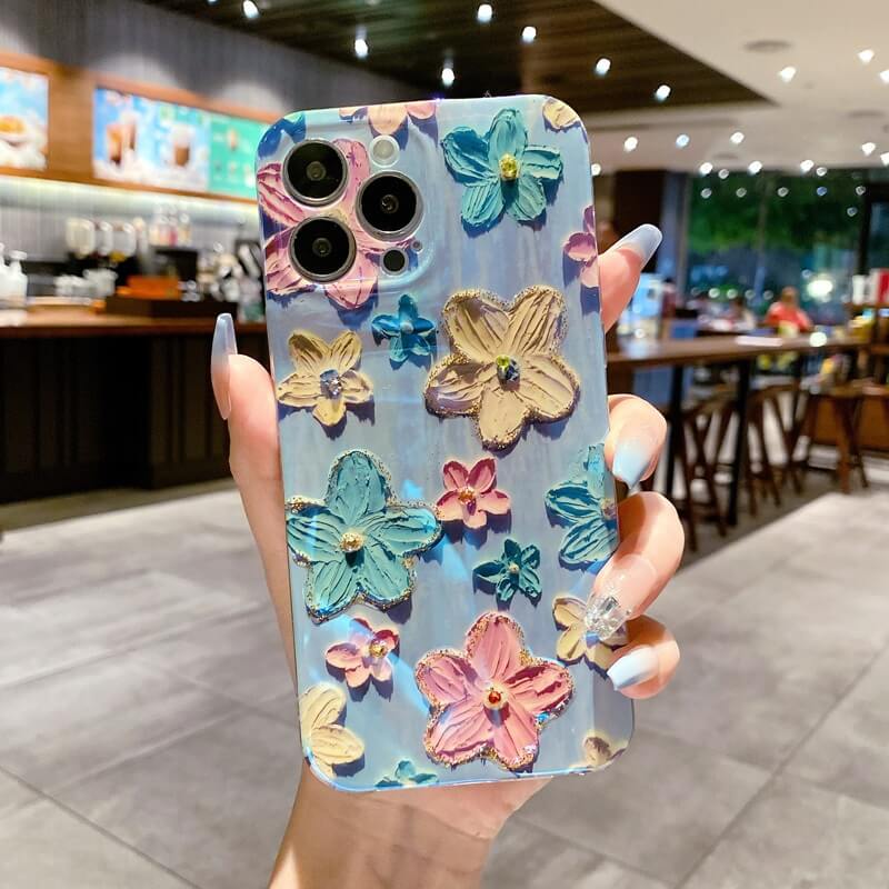 Hand Paint Crystal Flower iPhone Case