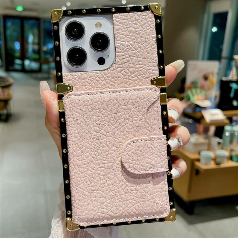 Pink Speckled Dots Wallet Square Phone Case