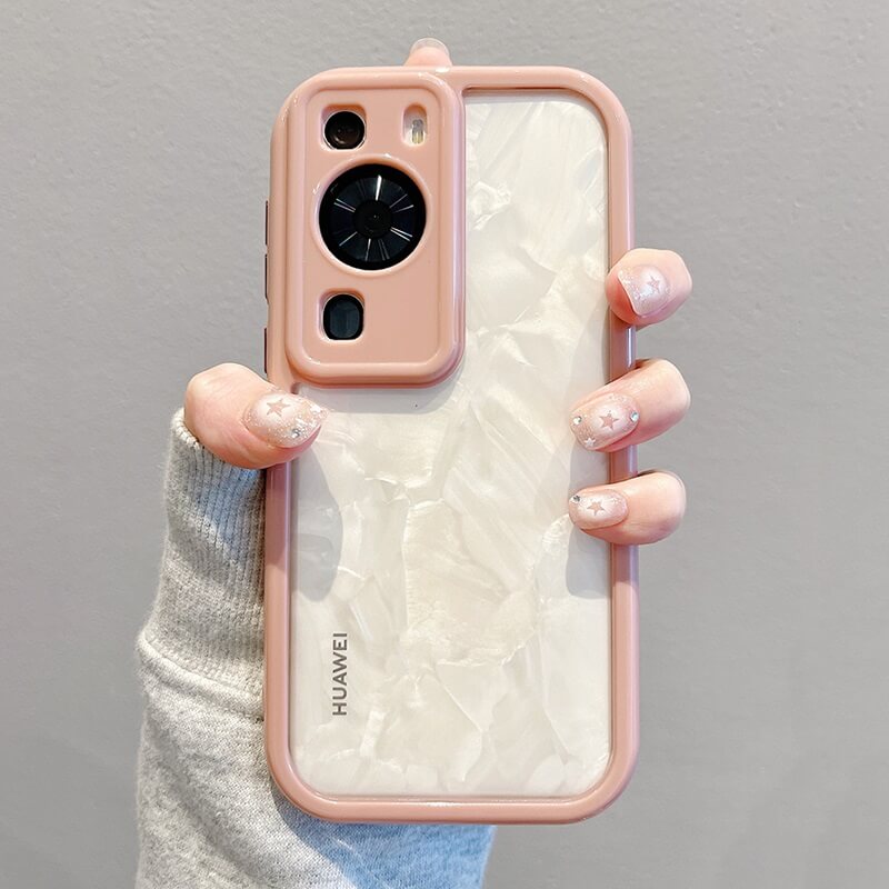 Pink Color Frame Clear Huawei Phone Case