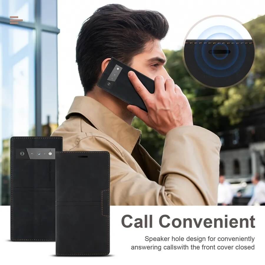 Faux Leather Flip Wallet Case for Google Pixel 8 Series