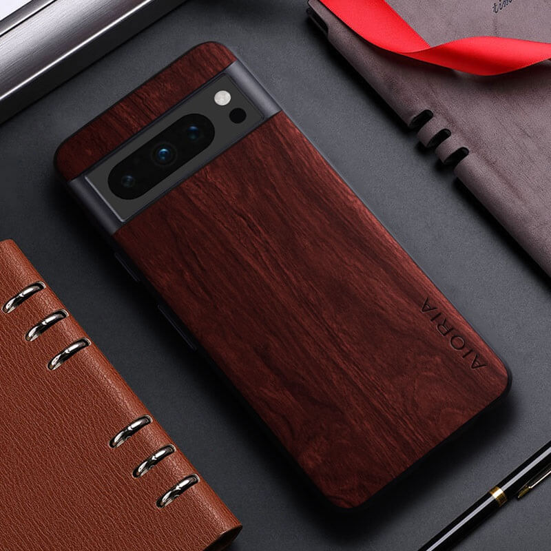 Leather Wood Case for Google Pixel 8 Series