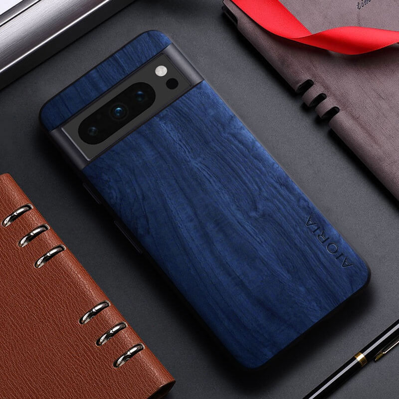 Leather Wood Design Case for Pixel 8 Series