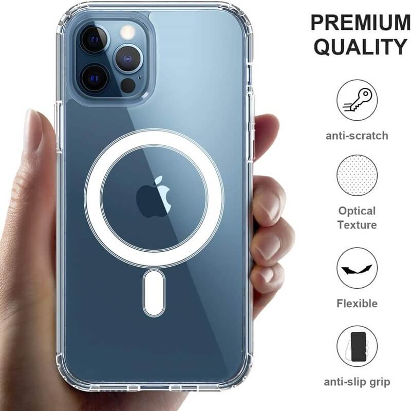 Transparent MagSafe Case for iPhone 15, 15 Pro, Pro Max