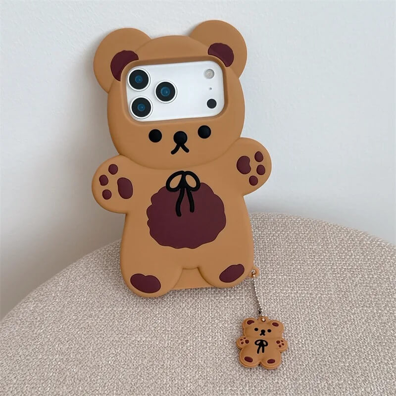 3D Bear Shaped iPhone Case With Charm 3D Bear Shaped iPhone Case With Charm