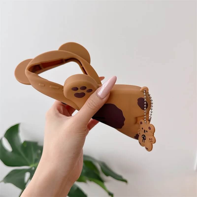 Bear Shaped Phone Case With Charm (3) Bear Shaped Phone Case With Charm (3)