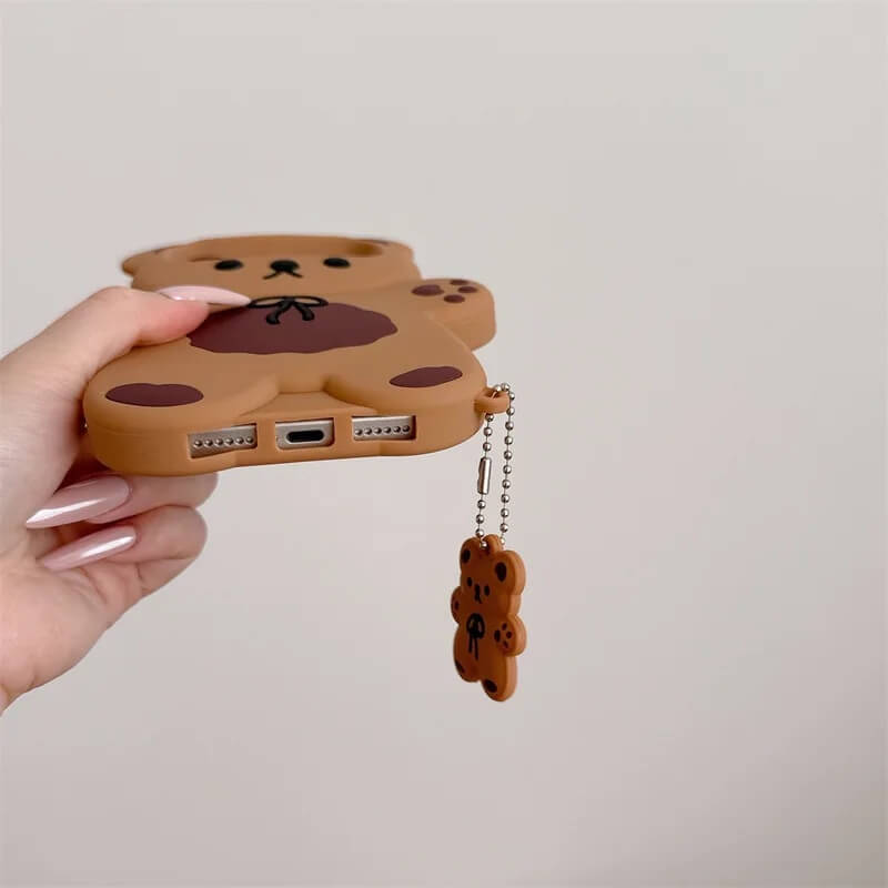 Bear Shaped Phone Case With Charm (5) Bear Shaped Phone Case With Charm (5)