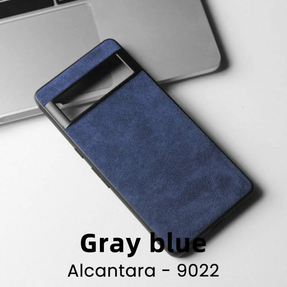 Blue Alcantara Phone Case for Google Pixel 8, 7, 6, and 5 series
