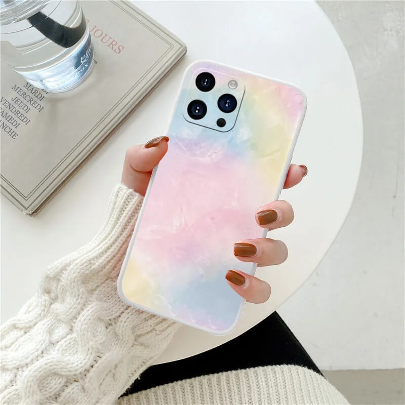 Blue and Pink Marble Case for iPhone 15 Series