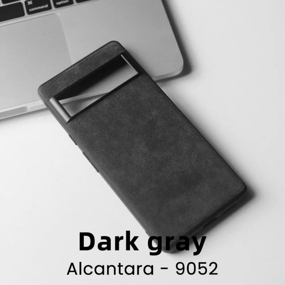 Dark Grey Luxury Alcantara Case for Google Pixel 8, 7, 6, 5 series