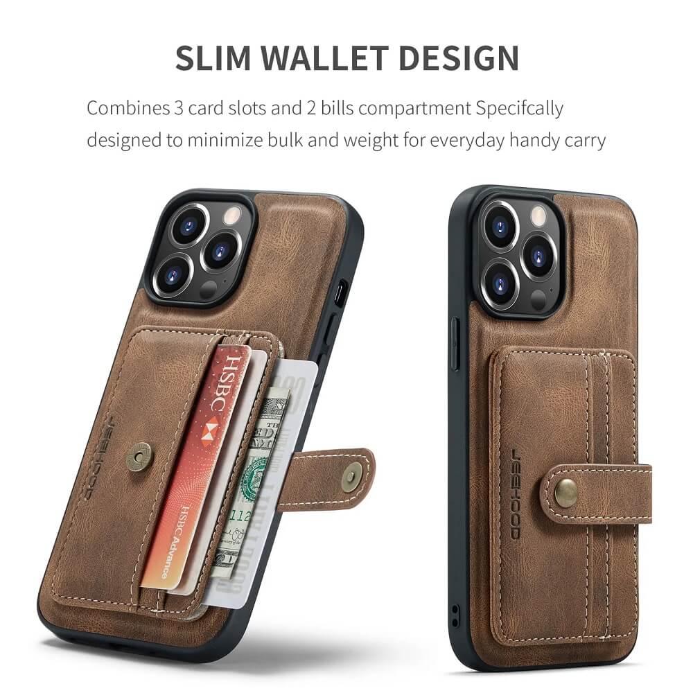 Detachable Magnetic Leather Wallet iPhone Case for 15 S