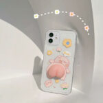 Pink Pig Print iPhone Case With 3D Pig Squish