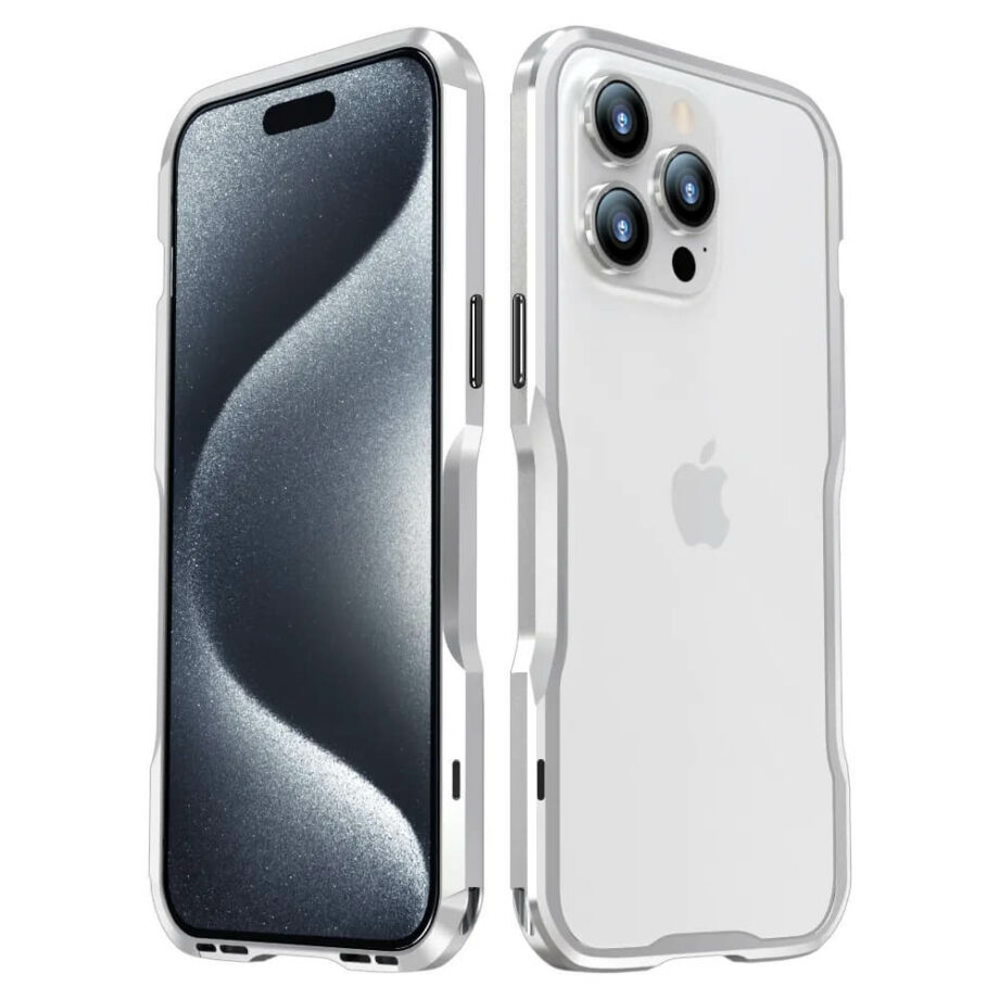 Silver Aluminum Metal Armor Ultra thin Case