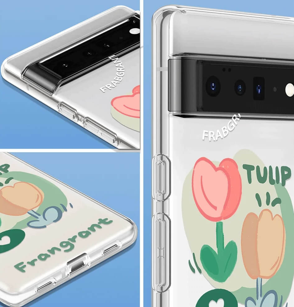 Tulip flower case for google pixel 8,7,6,2 series