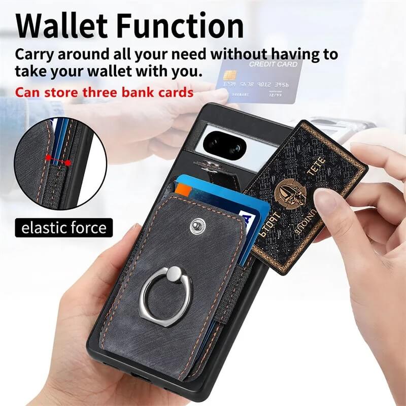 Wallet function plus magnetic pixel case