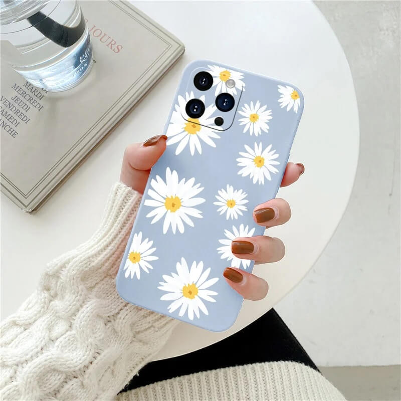 White Flower Case for iPhone 15