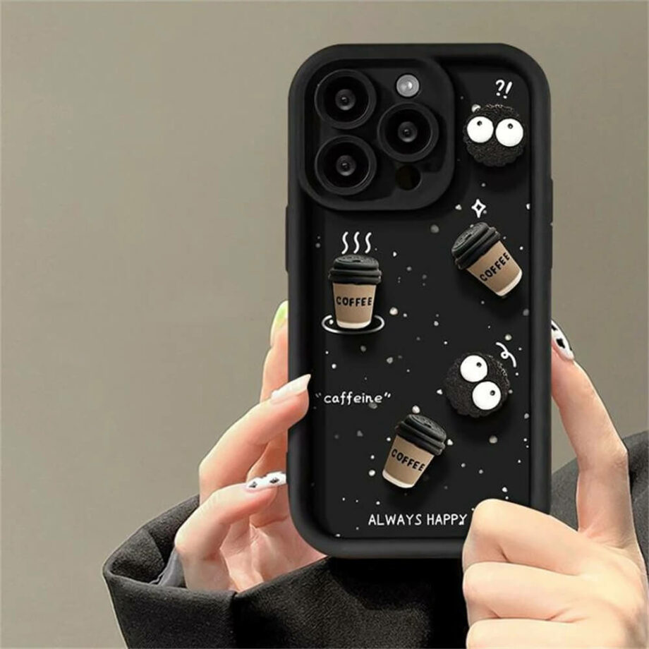 3D Coffee First Case for iPhone 15 14 13 12 11 pro max