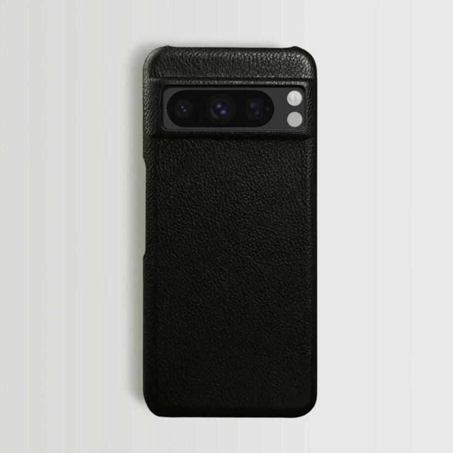 Black Genuine Leather Pixel Case