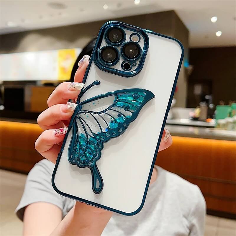 Butterfly Glitter Electroplating iPhone Case