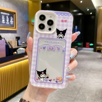 Cute Kuromi Phone Case with Card Holder