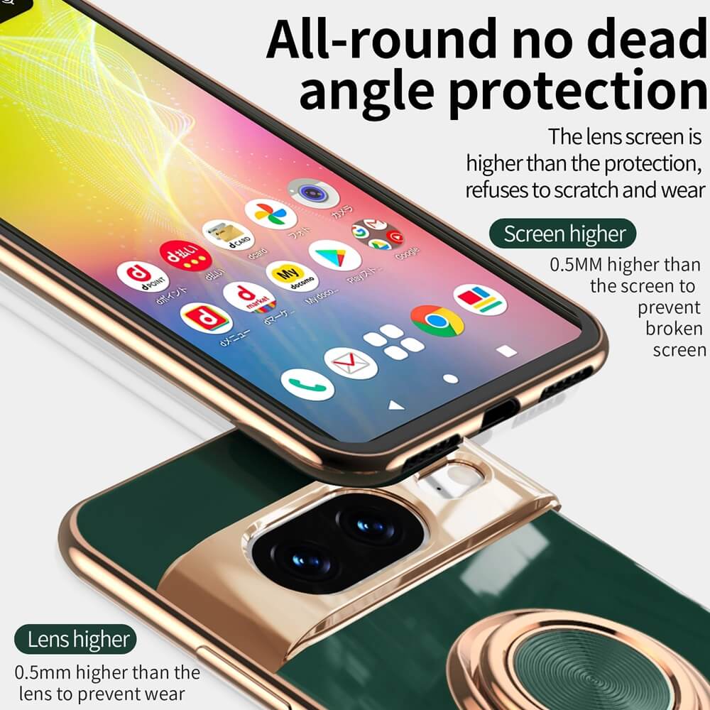 Magnetic Soft Plating Google Pixel Case With Ring Holder