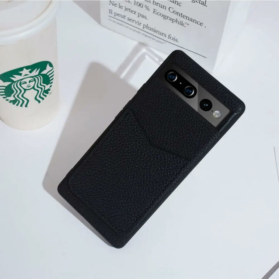 Black Leather Card Holder Google Phone Case