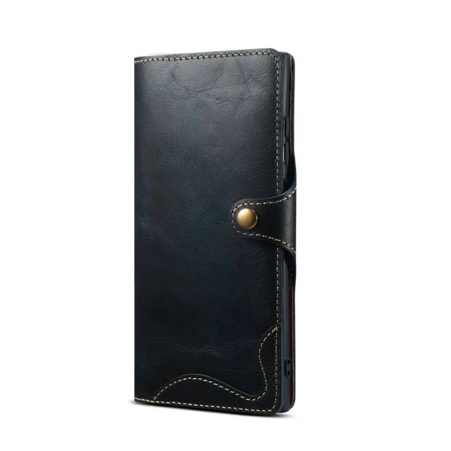 Blue Leather Card Wallet Samsung Case
