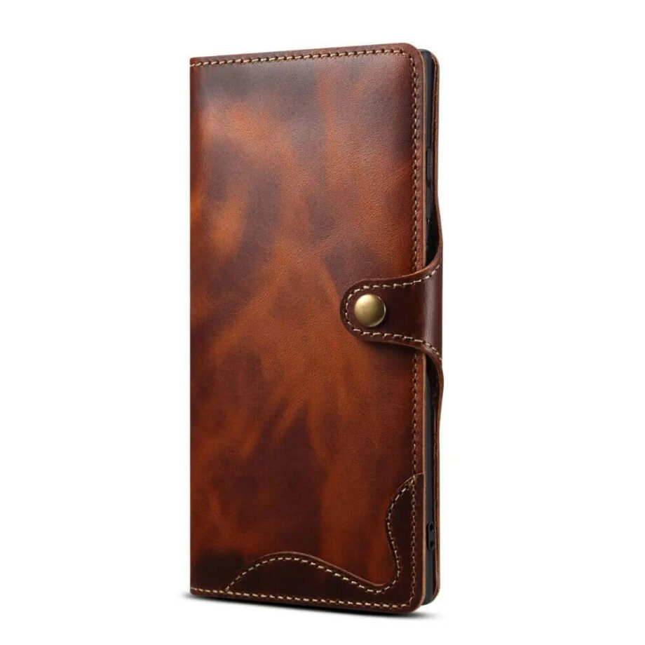Genuine Leather Card Wallet Case for Samsung S24 series