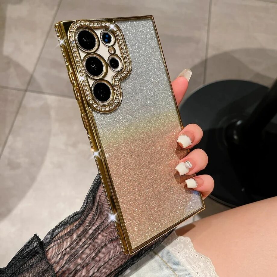 Gold Gradient Diamond Glitter Samsung Phone Case