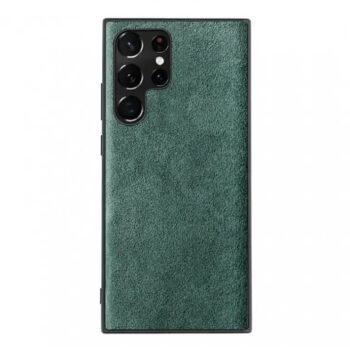 Green Alcantara case for samsung s24 series