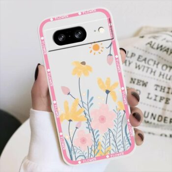 Pink And Yellow Flowers Google Pixel Case