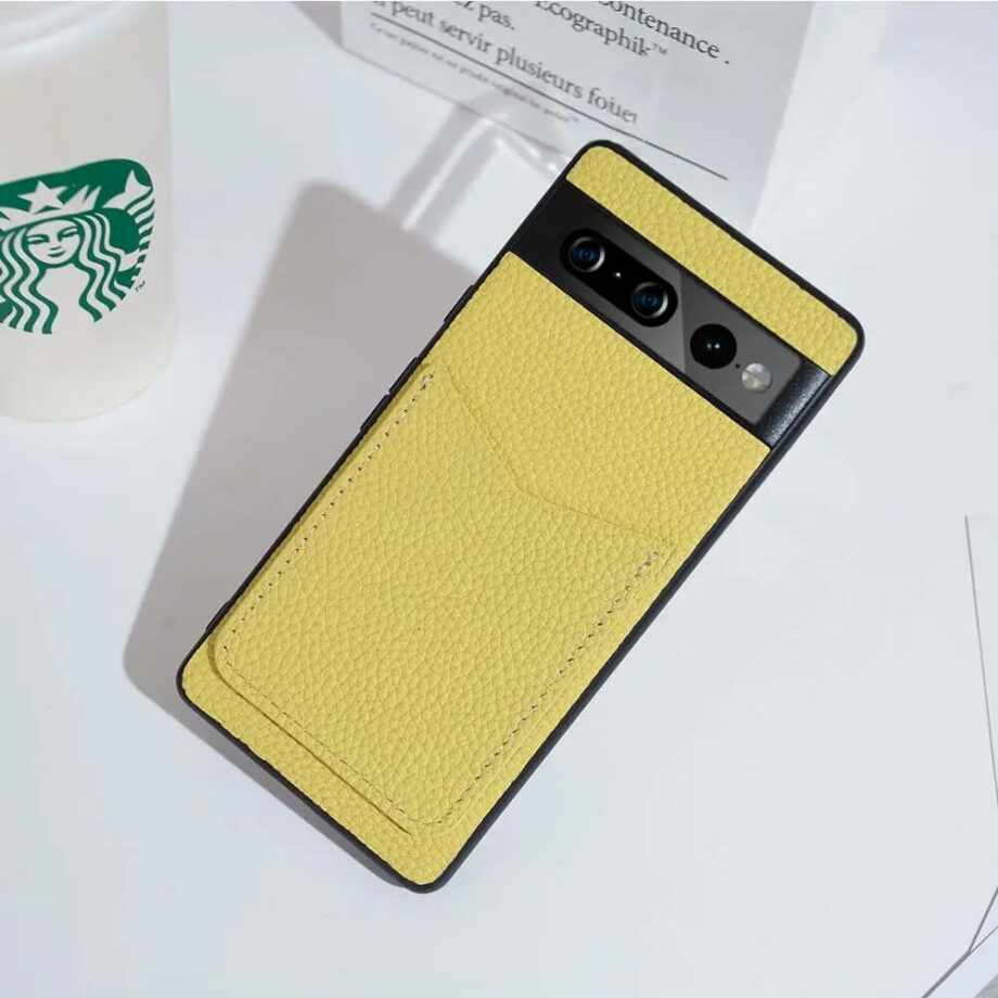 Yellow pixel leather case