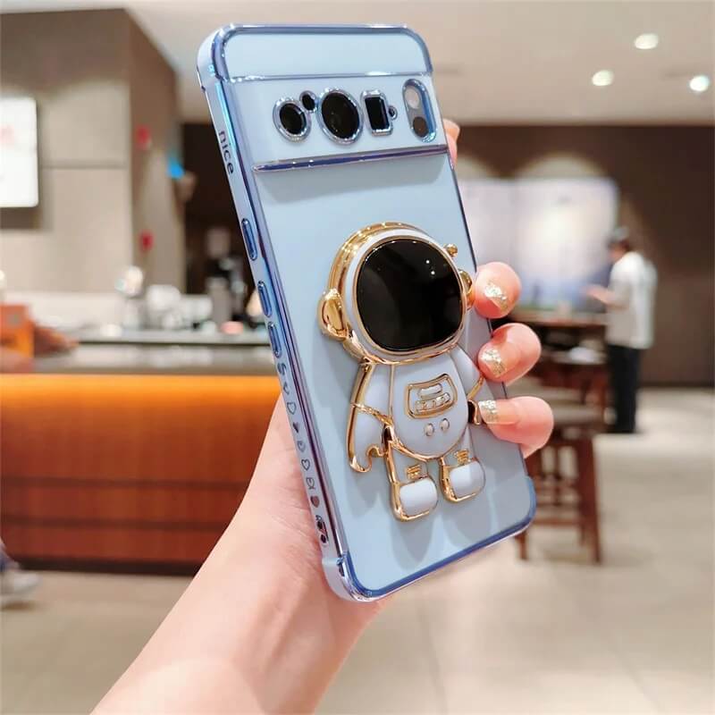 Blue Astronaut Plating Google Pixel Case With Stand Holder