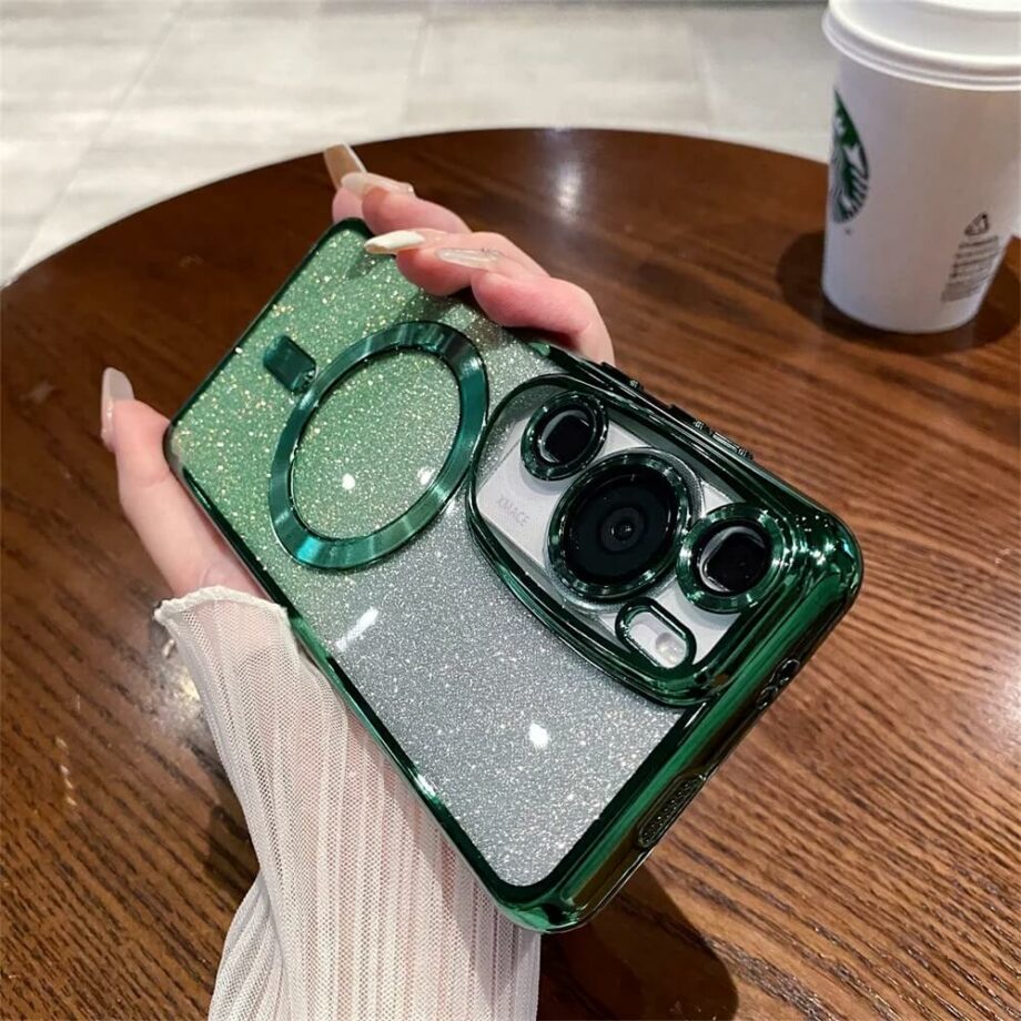 Green Glitter Bling Huawei Case