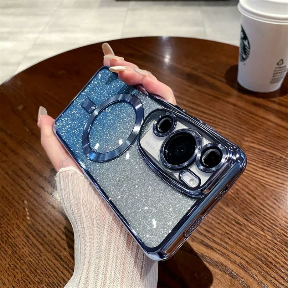 Plating Gradient Glitter Bling Huawei Case - Blue