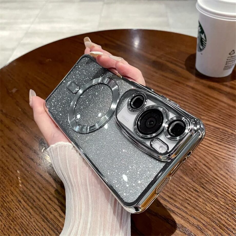Silver Gradient Glitter Bling Huawei Case