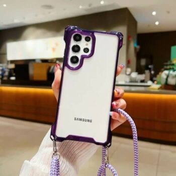 Clear Shockproof Crossbody Phone Case for Samsung S24 Series-