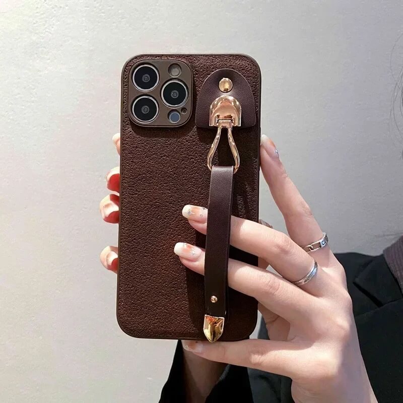 Leather iPhone Case with Hand Strap