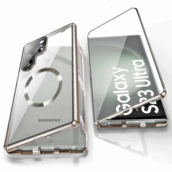 Magnetic Adsorption Tempered Glass Case for Samsung S24, S24 Plus, S24 Ultra