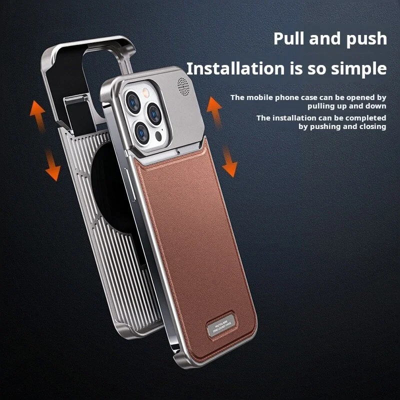 Pull and push phone case installation