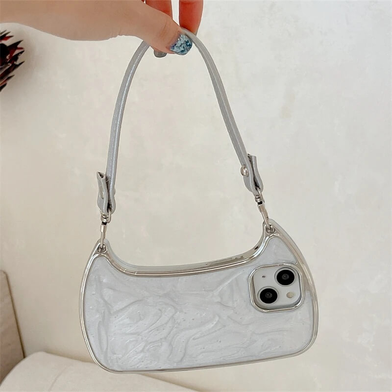 White Marble Mini Handbag Shaped iPhone Case White Marble Mini Handbag Shaped iPhone Case