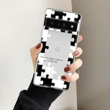 Black and White Puzzle Phone Case for Pixel 8 7 6 Series