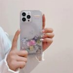 Cartoon Liquid Quicksand iPhone Case with Charming Charms