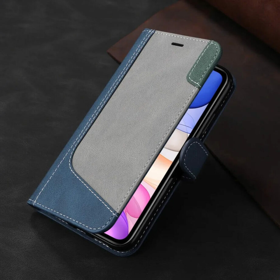 Mixed Color Leather Flip Wallet Pixel Phone Case