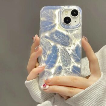 bling laser feather phone case