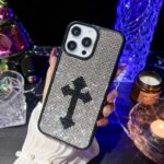 Fashion Crystal Diamond Cross iPhone Case- silver