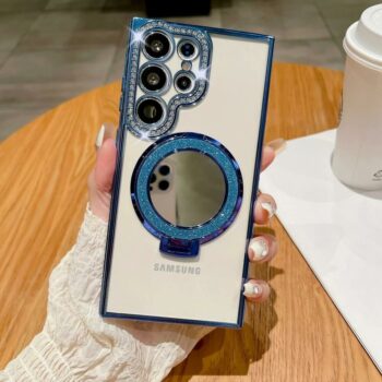 Glitter Diamond Mirror Plating Samsung Case With Stand Holder