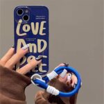 Love and Peace Phone Case With Wrist Strap