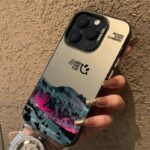 Never Stop Climbing Mountain iPhone Case - Black