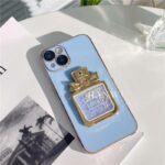 Perfume Bottle Glitter Plated Phone Case - Blue