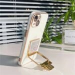 Perfume Bottle Glitter Plated Phone Case - White